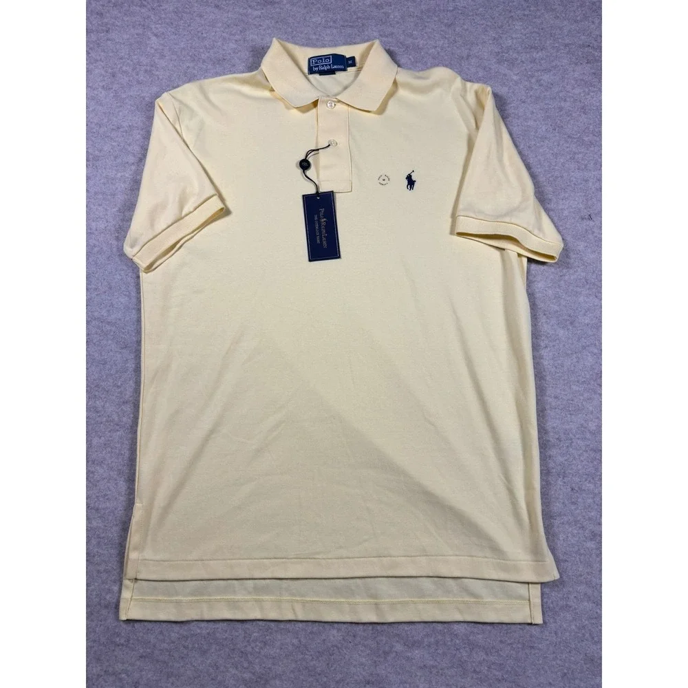 NEW Polo Ralph Lauren Mens M Interlock Polo Shirt Wicket Yellow 4403924